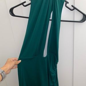 Green Halter Backless Dress